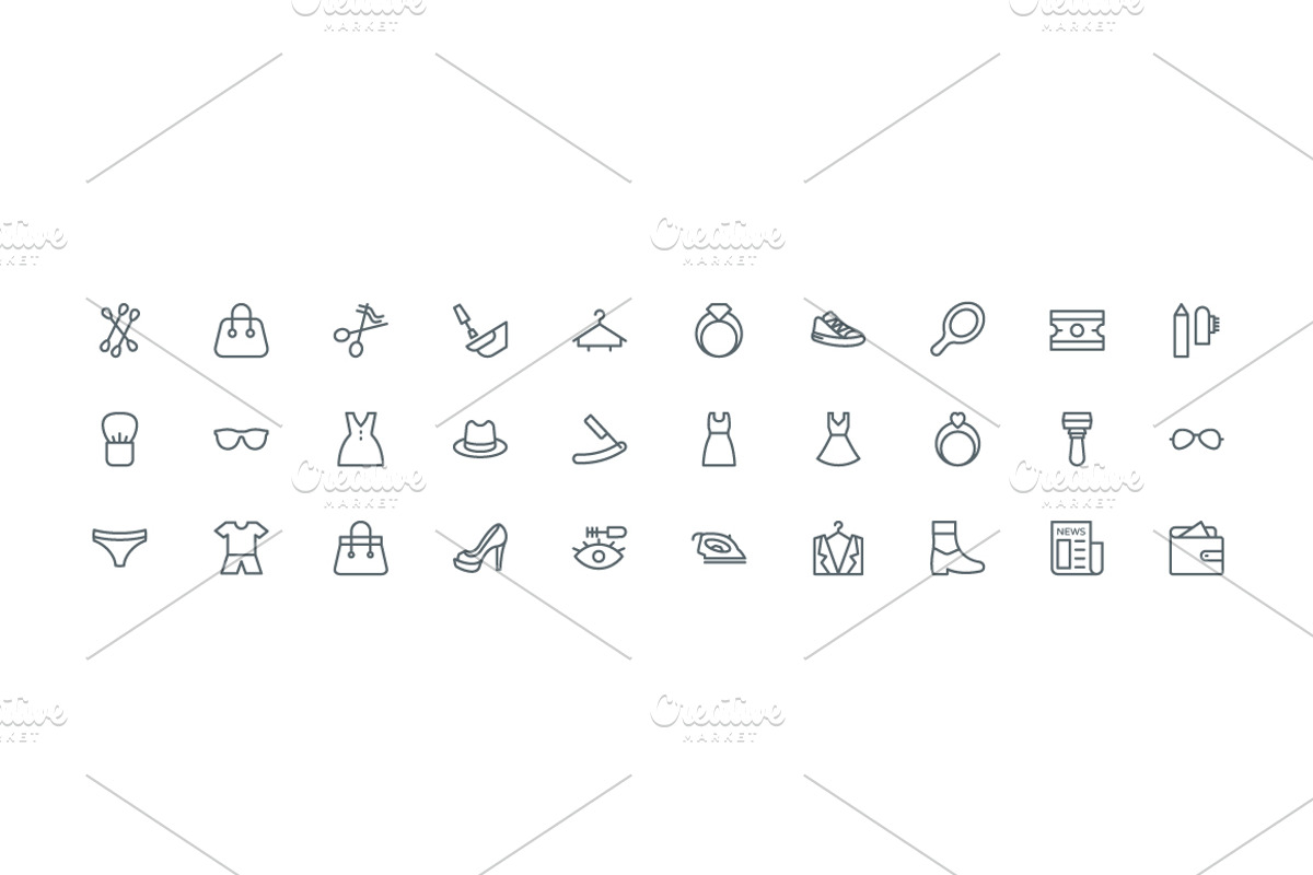220 Fashion and Clothes Line Icons, an Outline Icon by Vectors Market (Photo 4 of 4)