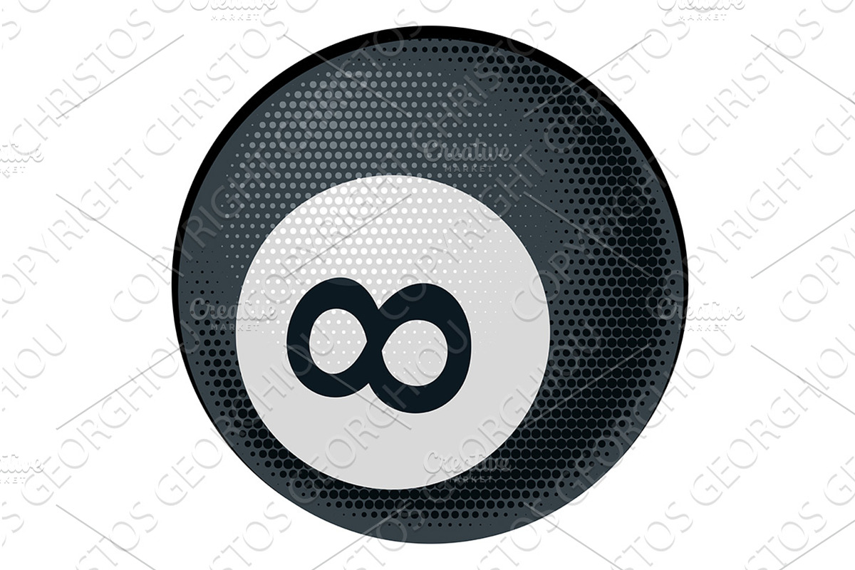 Pool Billiards Ball Halftone Icon, a Sport Illustration by Christos Georghiou