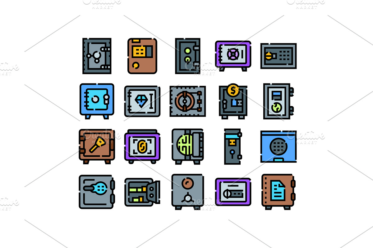 Safe boxes and vaults protecting, a Technology Illustration by pikepicture