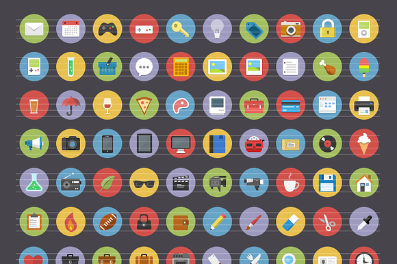 Flatties Vol 1 - flat style icon set preview 4