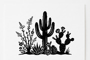 60 Desert Cactus Floral Silhouette, a Seasonal Illustration by Amazin_art (Thumbnail 13 of 21)