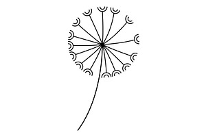 Dandelion flower doodle line, an Object Illustration by Things for designers