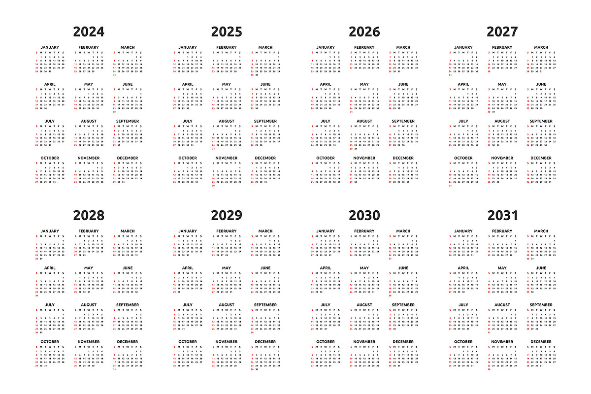 Calendar 2024, 2025 and 2031, an Object Graphic by Volyk (Photo 1 of 5)