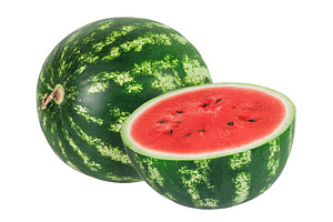 half of watermelon isolated on white