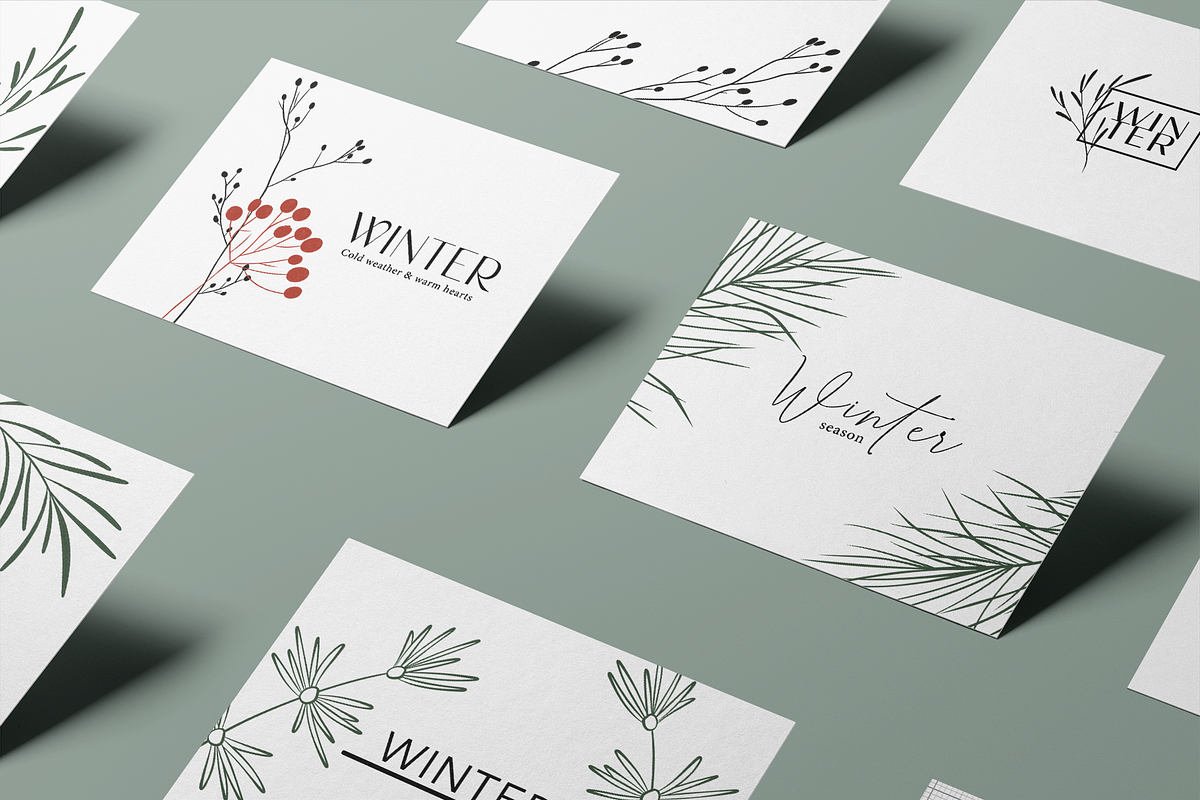 Winter line drawing collection, an Illustration by Anna.Klets (Photo 8 of 12)