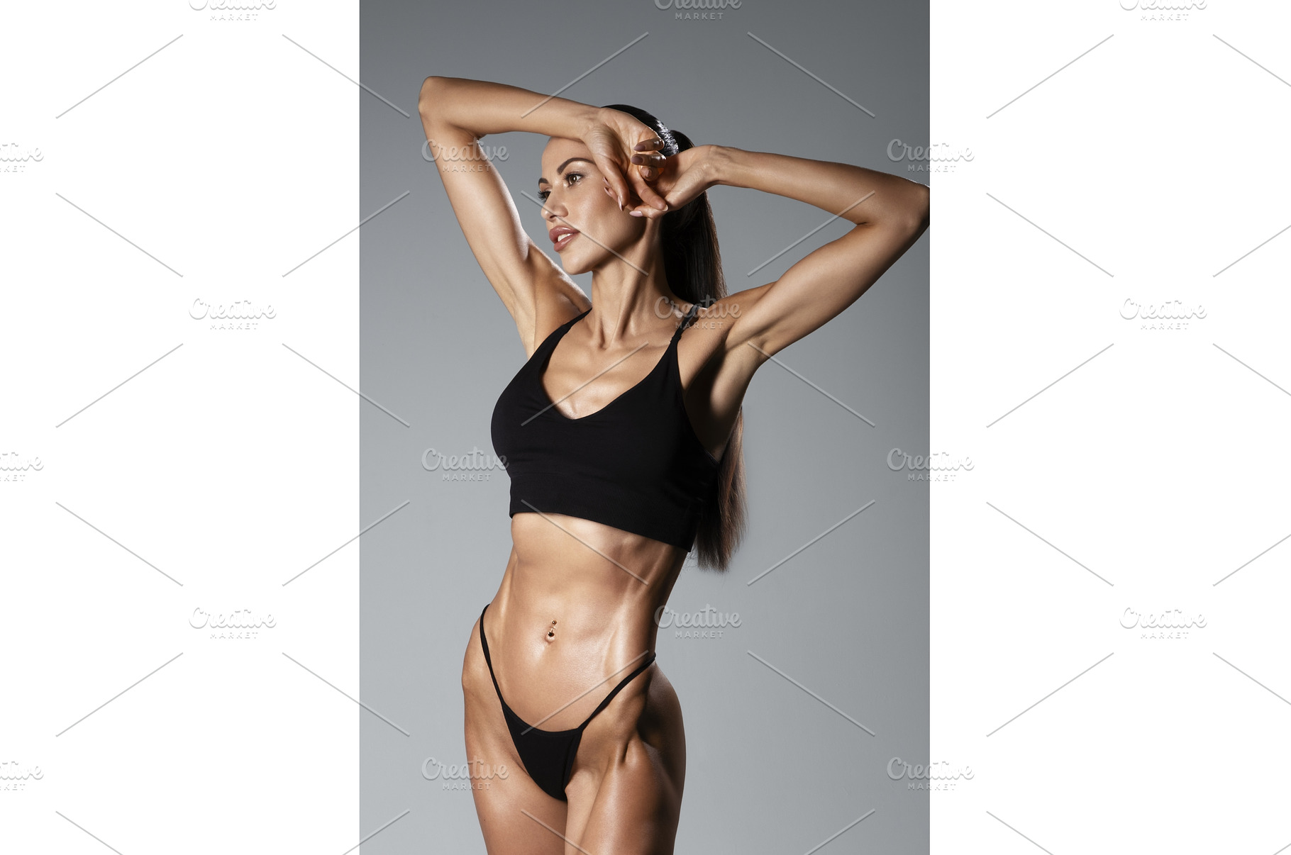 A stunning fitness model in sleek, a Beauty & Fashion Photo by korabkova