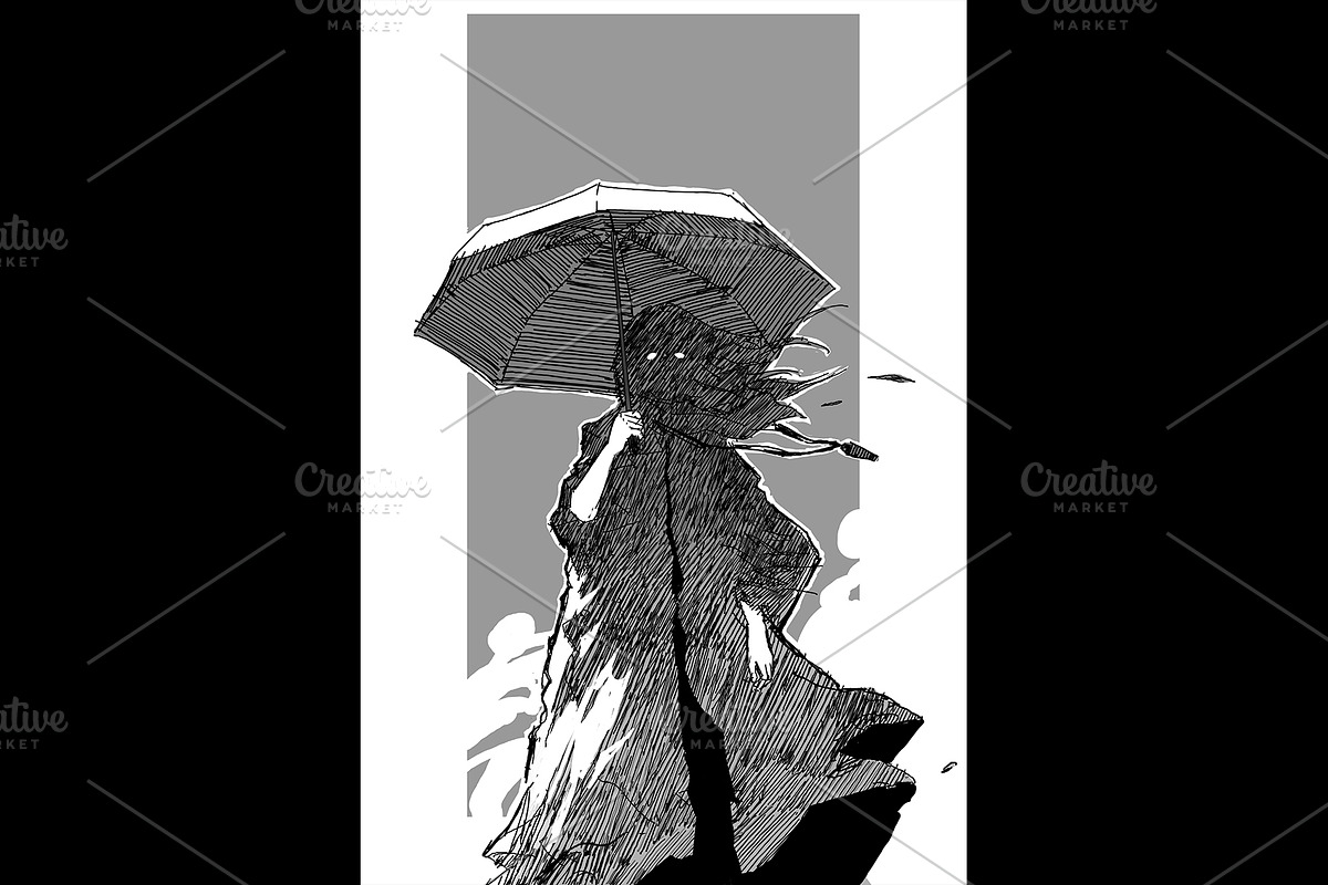 Black & white drawing collection., a Person Illustration by Grandfailure (Photo 3 of 23)