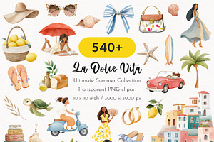 Mediterranean Amalfi Clipart Set