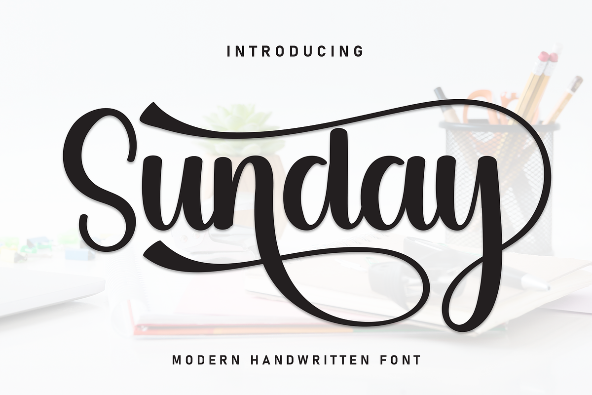 Sunday | Script Font, a Handwritten Font by Scratchones (Photo 1 of 8)