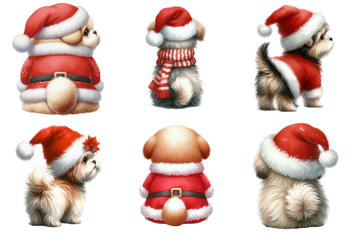 Funny Christmas Dog from Behind, a Seasonal Illustration by CitraGraphics (Photo 3 of 6)