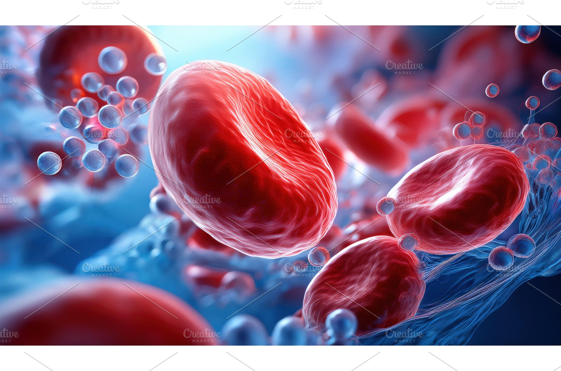 Red blood cells floating in a, a Health & Medical Photo by Igor Tichonow