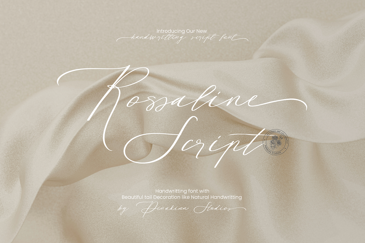 Rossaline Script, a Handwritten Font by Pinakiaa Studios (Photo 1 of 10)