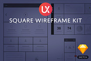 Square Wireframe Kit, a Wireframe Template by UX Kits (Thumbnail 1 of 7)