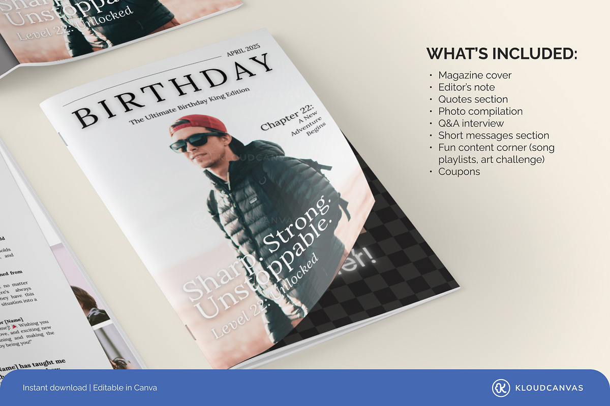 Custom Birthday Magazine Template, a Magazine Template by KloudCanvas (Photo 4 of 6)