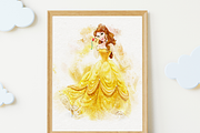 Princess Belle Watercolor Art, a Person Illustration by Designbudy (Thumbnail 8 of 12)