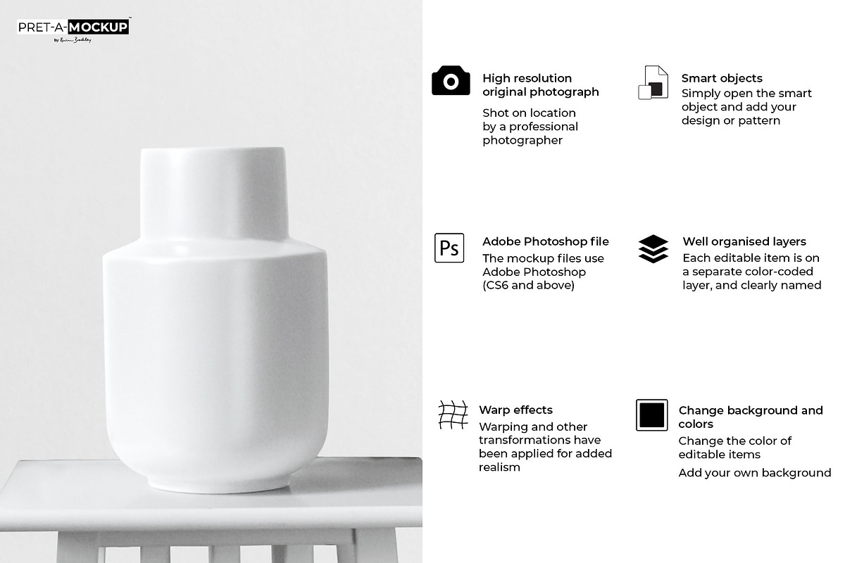 Ceramic Vase, a Household Mockup by Pret-a-Mockup (Photo 2 of 9)
