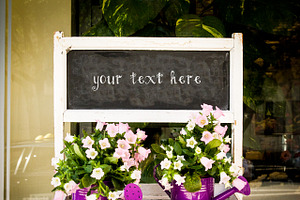 Flower Shop Chalkboard Mockup 