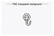 Winch Crane Hook Line Icons, an Outline Icon by Designfour (Thumbnail 6 of 7)
