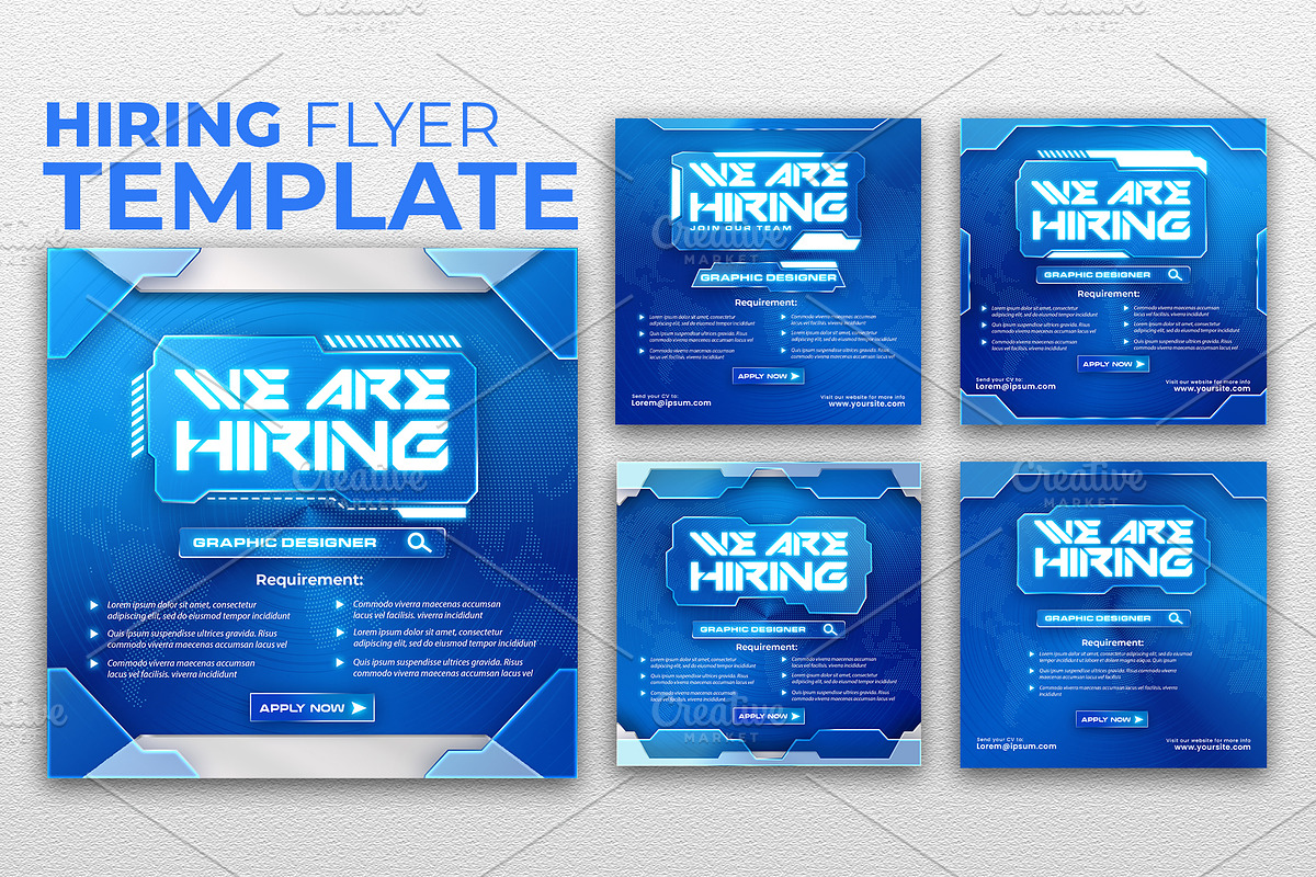 Hiring Flyer Template, a Flyer Template by Asofa Studio