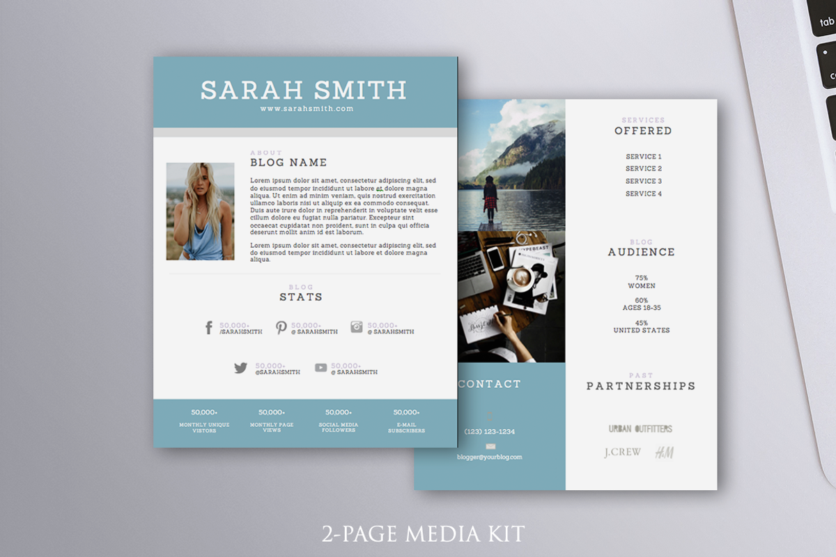 2-Page Media Kit Template MS Word, a Resume Template by MinimalistWord