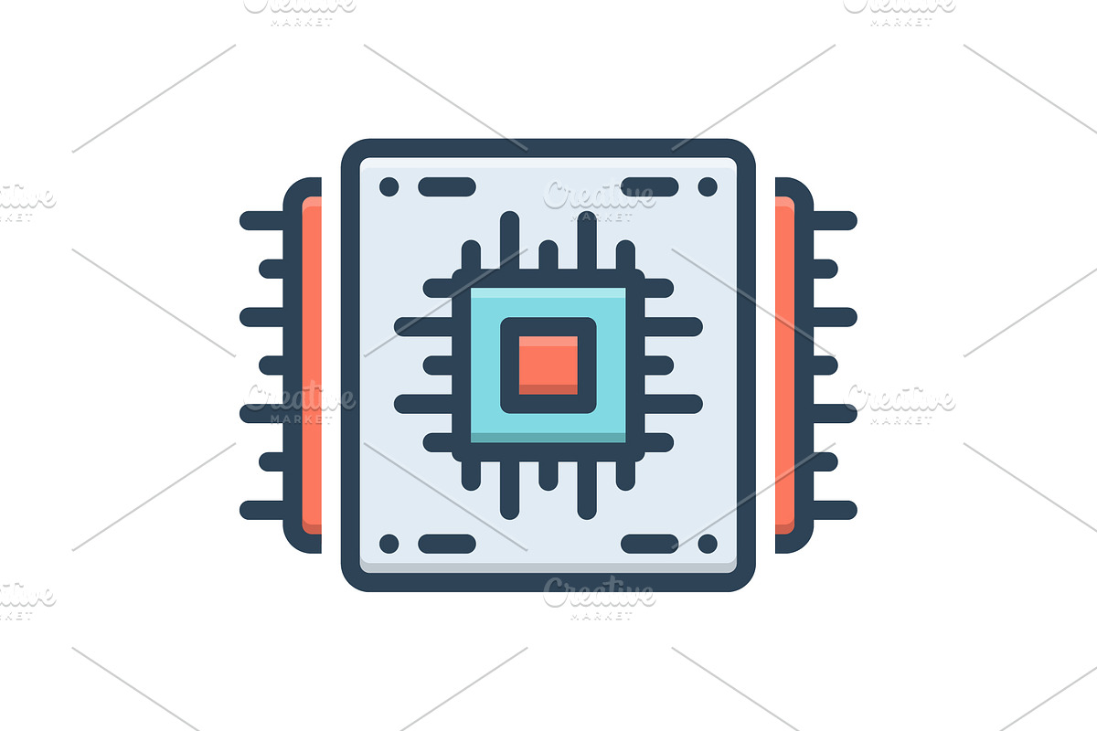 Embedded microchip color icon, a Duotone Icon by Creative priyanka
