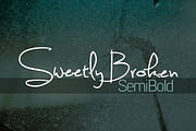 Sweetly Broken Semibold, a Script Font by Brittney Murphy Design (Thumbnail 1 of 2)