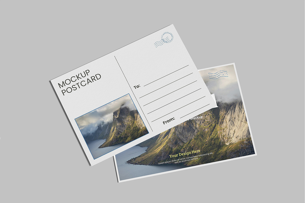 Minimalist A6 Postcard Mockup, a Card Template by lamorastudio (Photo 5 of 11)