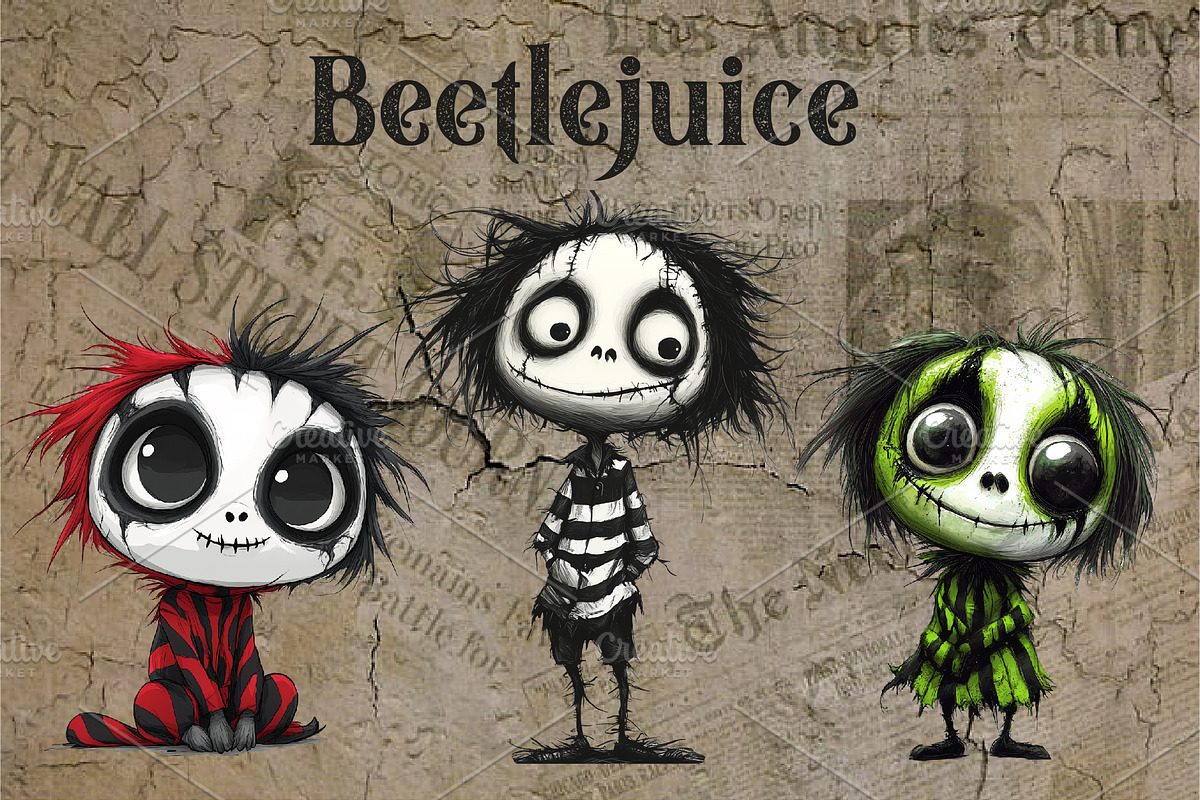 Halloween cartoon Beetlejuice., a Person Illustration by KENO Mascots (Photo 8 of 10)