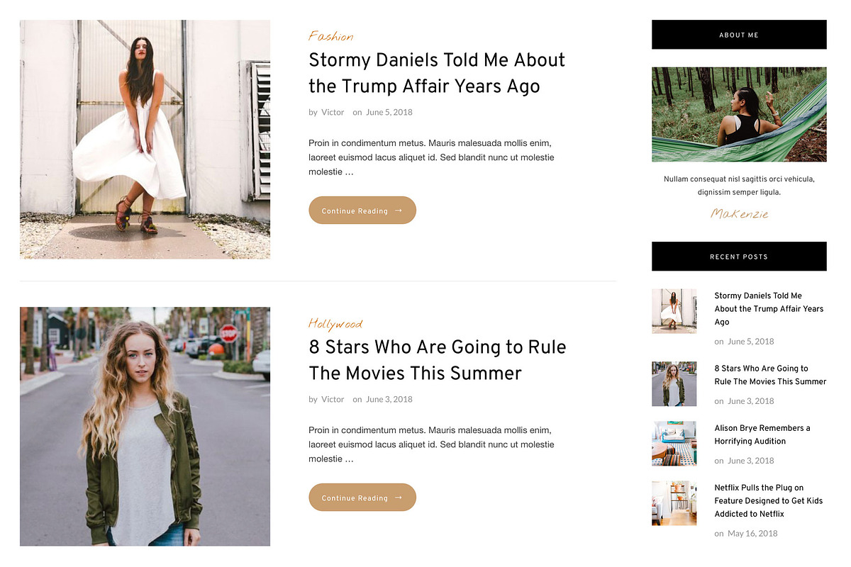 Makenzie - Lifestyle Personal Blog, a WordPress Template by WPlook WordPress Themes (Photo 3 of 3)