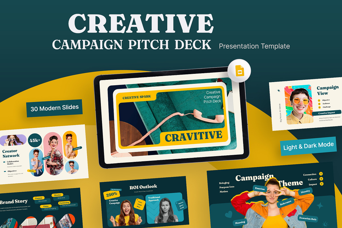 Creative Campaign Google Slides, a Presentation Template by New Coral Design (Photo 1 of 6)
