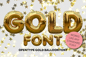 Gold foil balloon font, a Handwritten Font by ink drop