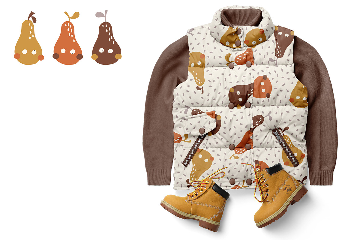 Fun pears in autumn seamless pattern, a Wallpaper Graphic by Marta Munte Designs (Photo 2 of 2)