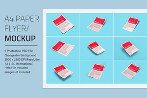 A4 Paper Flyer Mockup Template