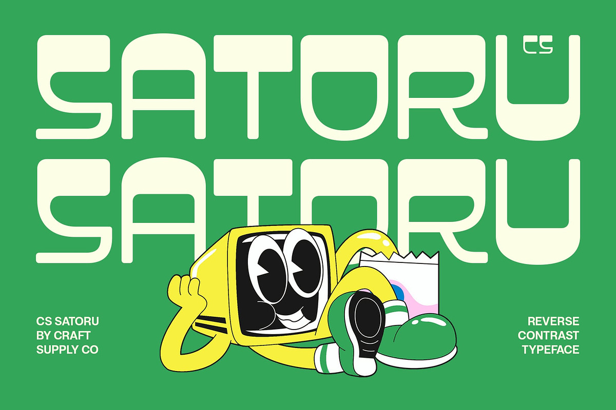 CS Satoru – Reverse Contrast Font, a Sans Serif Font by Craft Supply Co. (Photo 1 of 8)