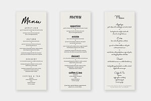 Tall Menu Kit