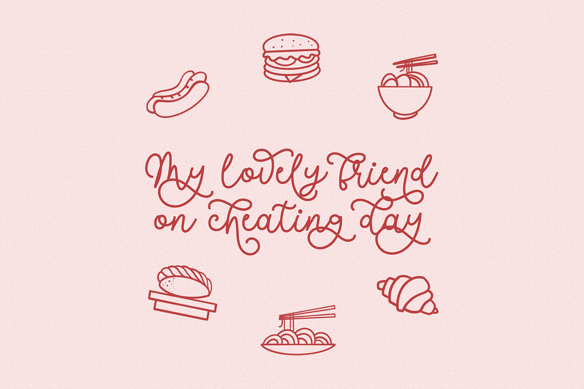 Picky Mother - Cute Monoline Font, a Script Font by Airotype (Photo 3 of 12)