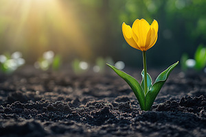 Tulip flower growing in the garden, a Nature Photo by AlyaAnd