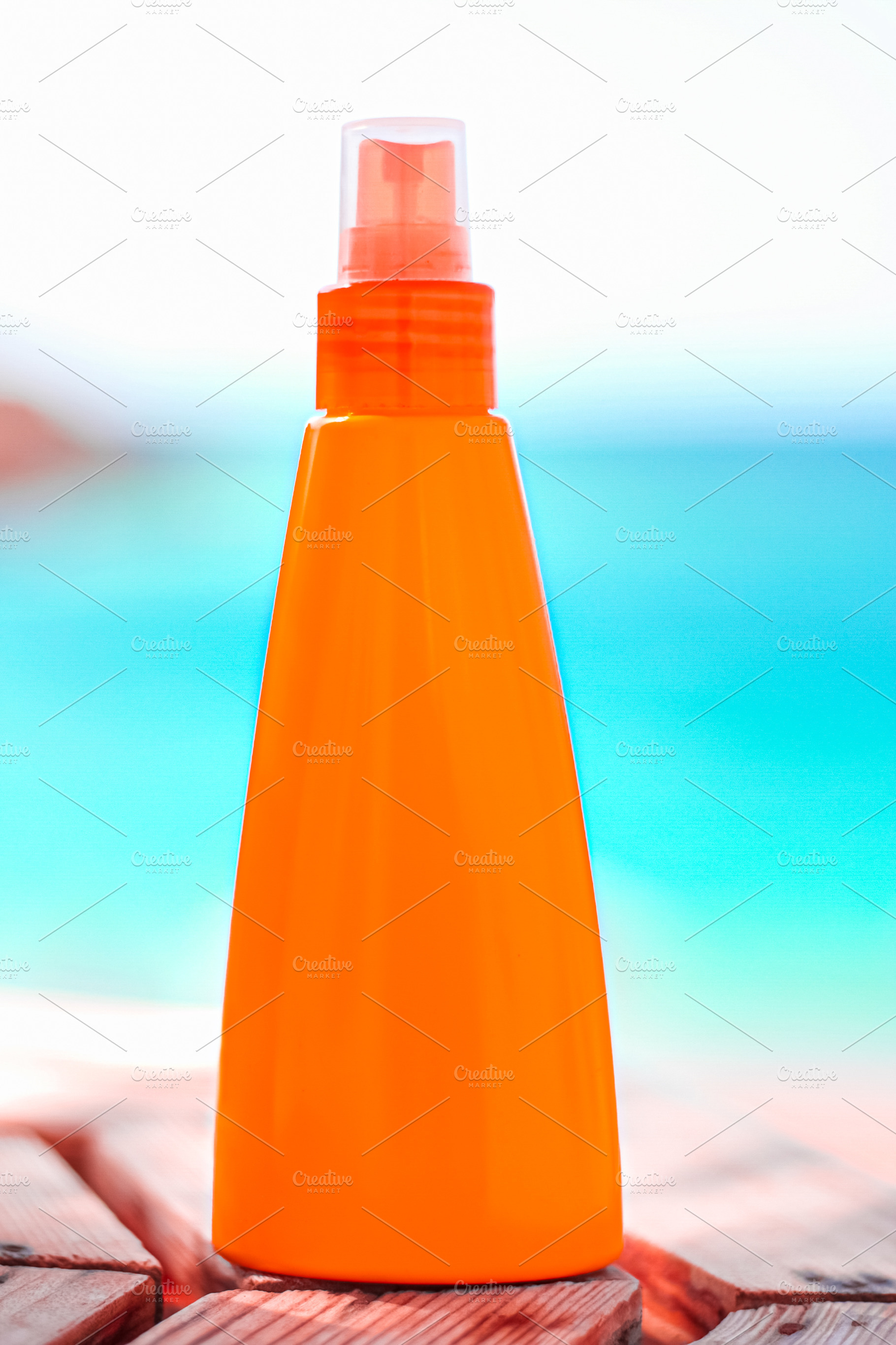 Suntan lotion, spf protection and skin care, sun tan bottle on t, a Health & Medical Photo by Anneleven