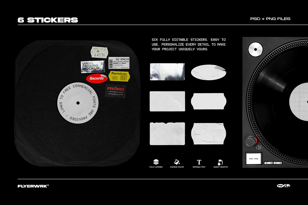 Retro Vinyl Record Mockup, a Product Mockup by FLYERWRK (Photo 8 of 15)