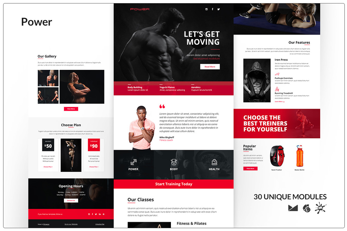 Power Template + Online Builder, an Email Template by TheevsDesign