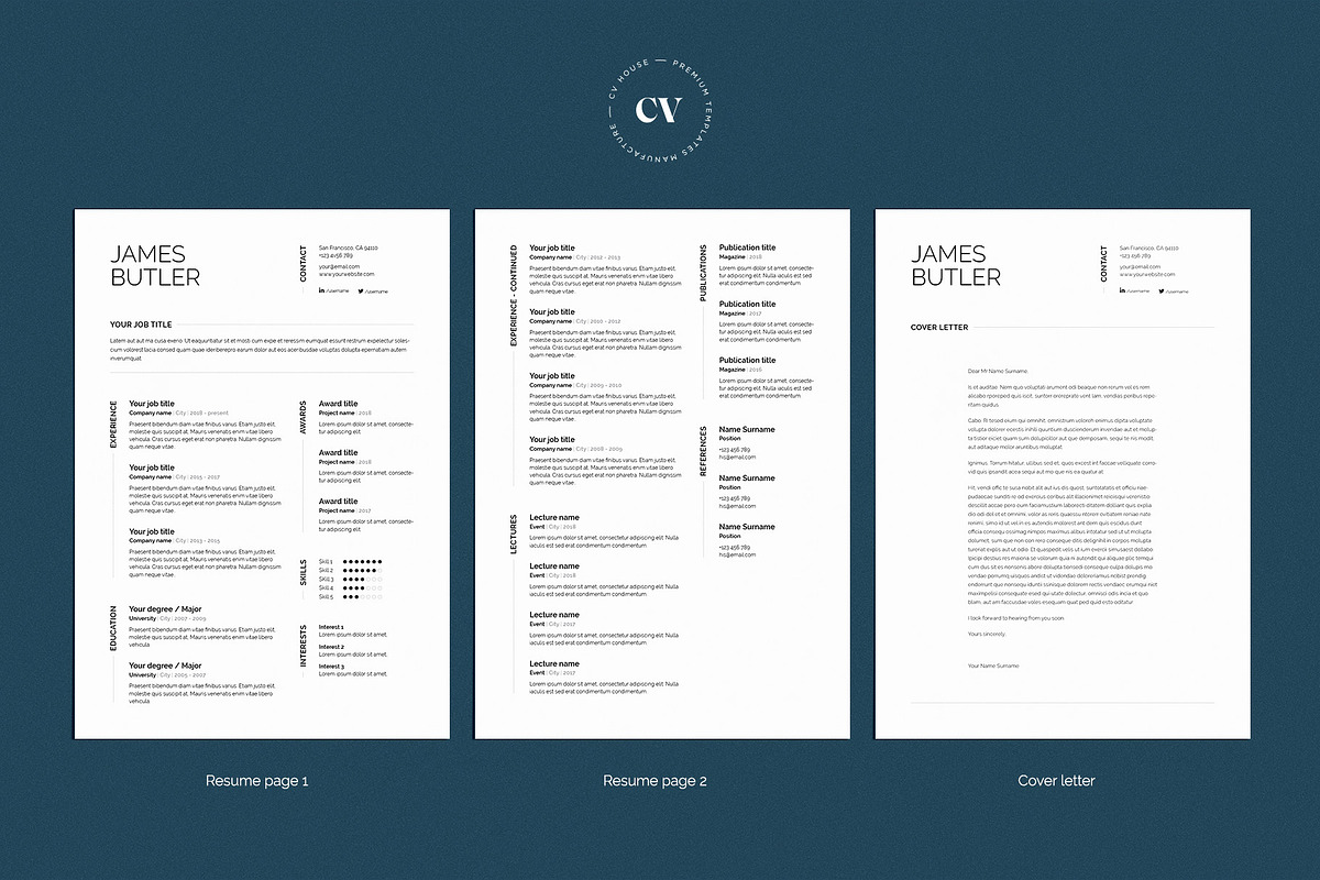 James | CV / resume template, a Resume Template by CV house (Photo 3 of 9)