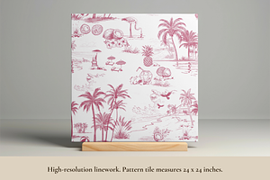 Coconut Tree Toile De Jouy