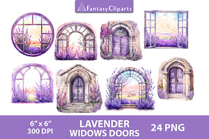 Lavender Windows And Doors Clipart