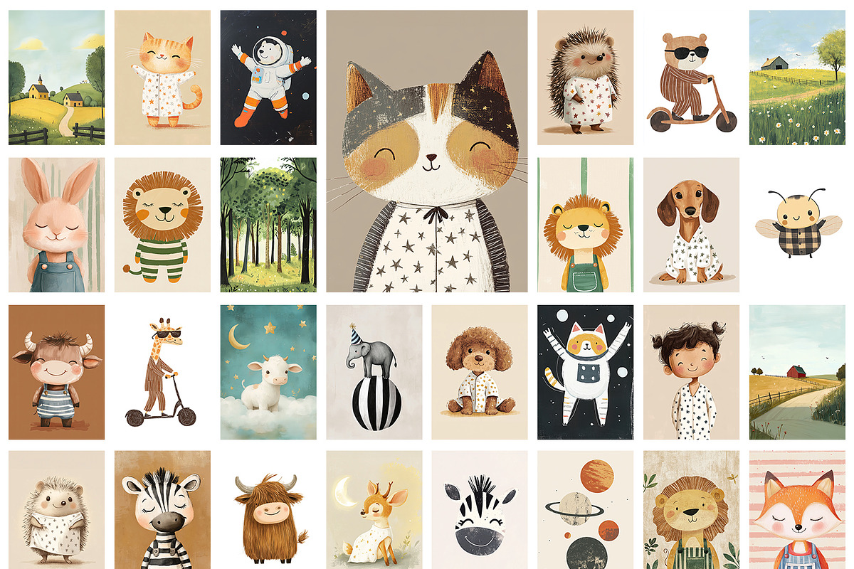 Whimsical Nursery Wall Art, a Background Graphic by Purple (Photo 7 of 9)