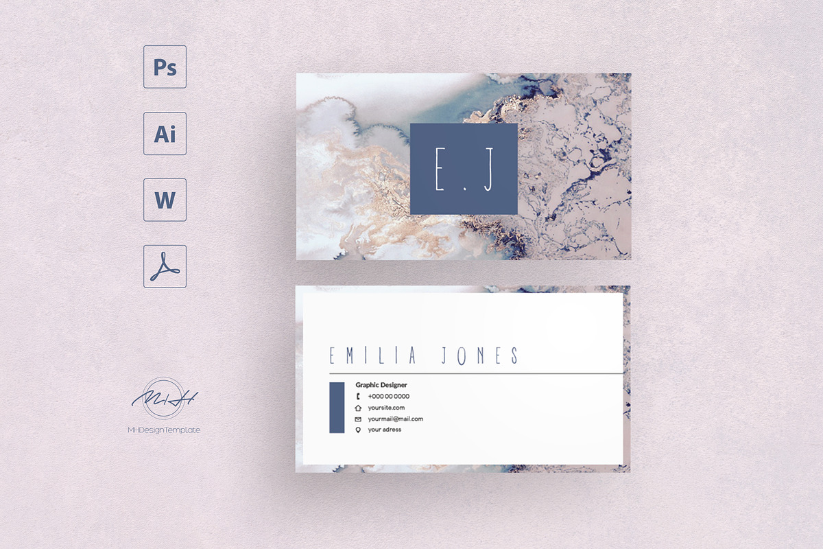 Sakura business card template, a Card Template by MH Design Template (Photo 1 of 5)