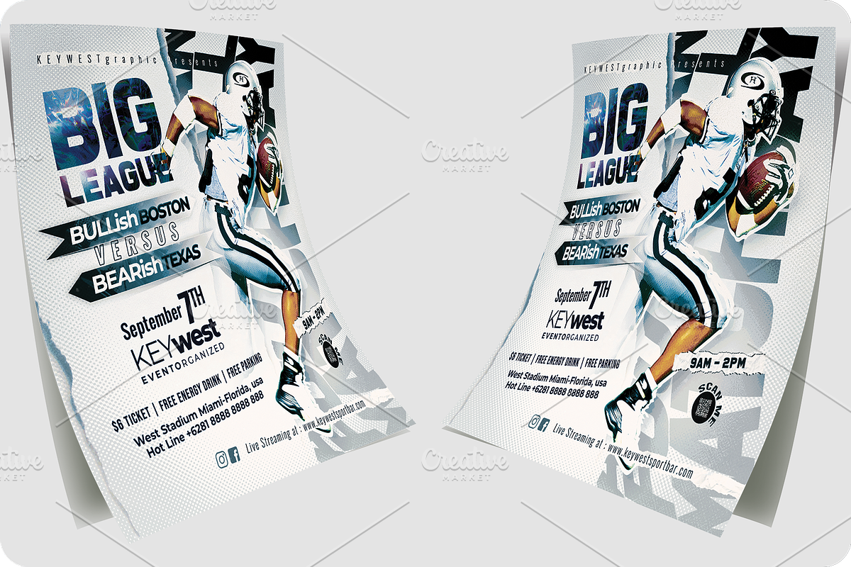 American Football Sport Event Flyer, a Flyer Template by regalDRAW (Photo 2 of 2)