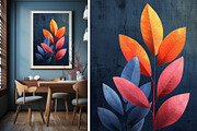 8 blue plant leaves art wall print, a Decorative Illustration by ARTOZEN DIGITAL (Thumbnail 7 of 13)