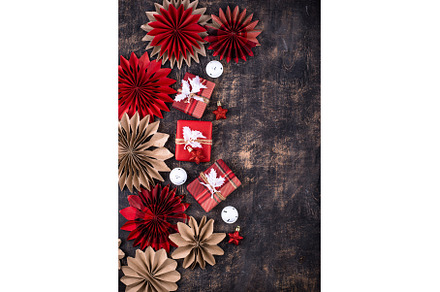 Festive red and gold paper, a Holiday Photo by Yulia Furman
