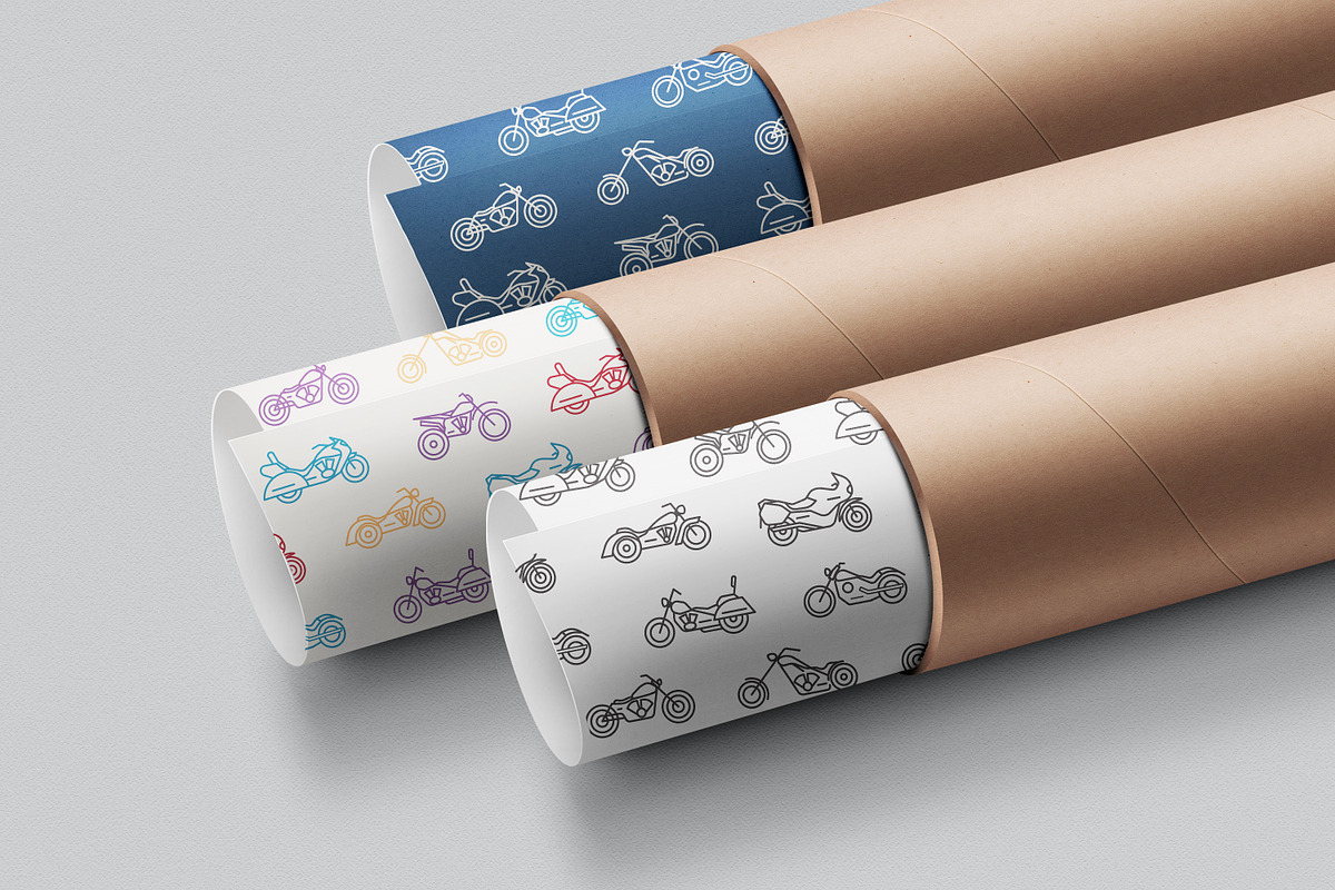 Mototechnics set, seamless patterns, an Object Illustration by Good Studio (Photo 7 of 7)