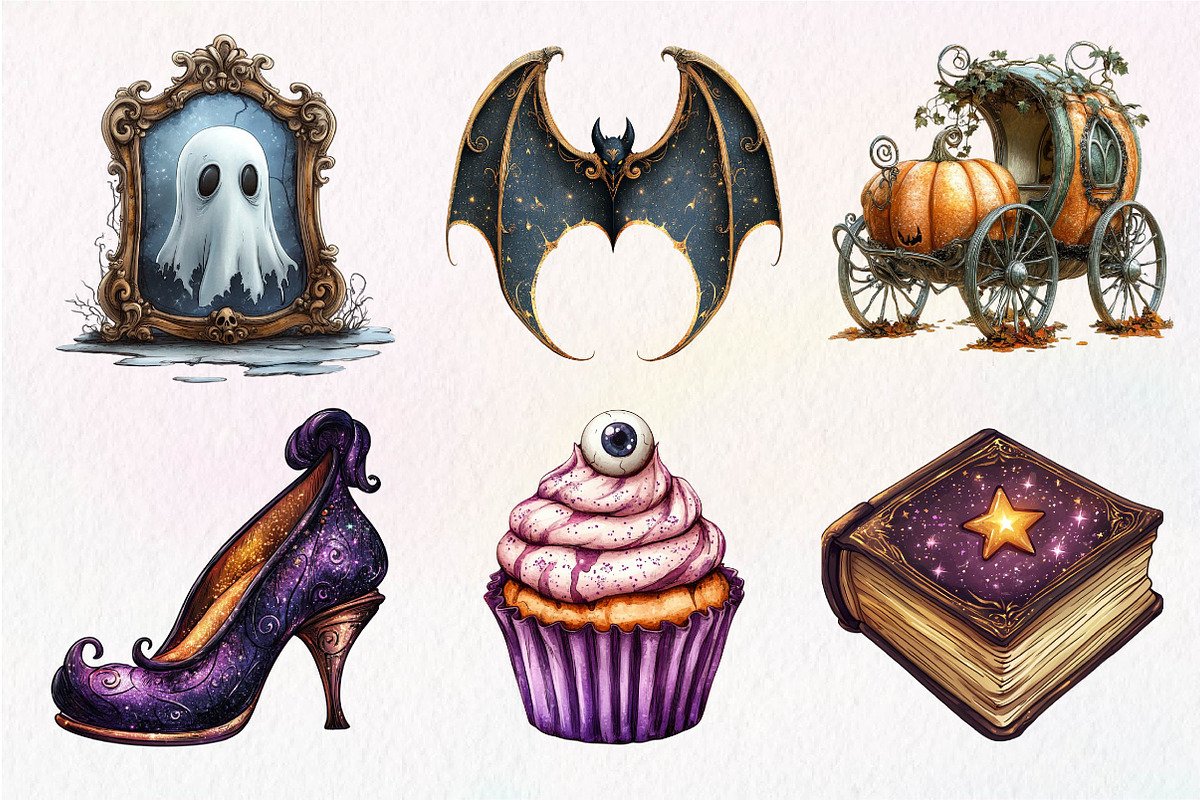 Vintage Glitter Halloween Clipart, an Icon by Dream Creation (Photo 7 of 7)